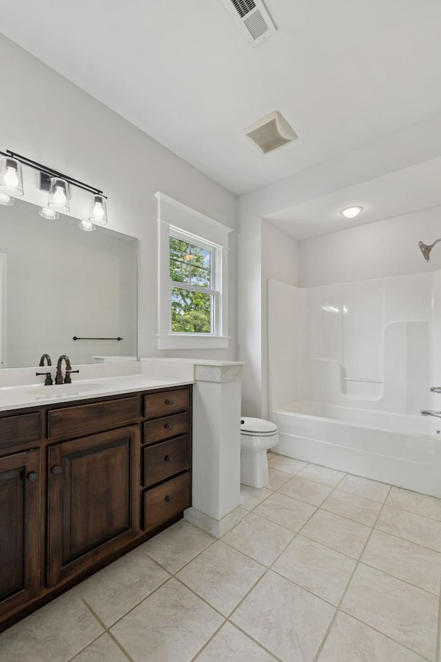 150 Valley Vista Dr, Carthage, TN 37030 - bathroom with vanity, toilet, tub / shower combination, and tile patterned floors