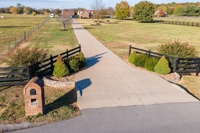 view of property's community with a rural view