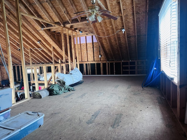 misc room featuring a ceiling fan and healthy amount of natural light