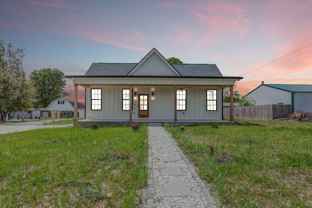 107 Shady St, Summertown, TN 38483 - modern farmhouse style home featuring board and batten siding, covered porch, and a shingled roof