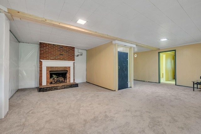 1008 Downey Dr, Nashville, TN 37205 - unfurnished living room with carpet and a fireplace