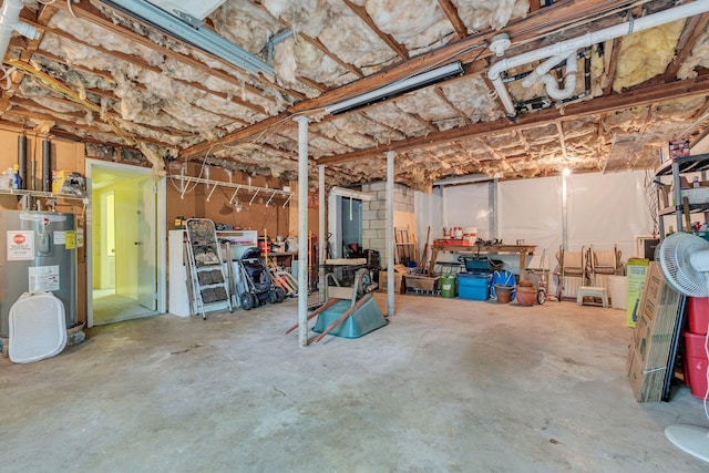1008 Downey Dr, Nashville, TN 37205 - basement with electric water heater and a garage