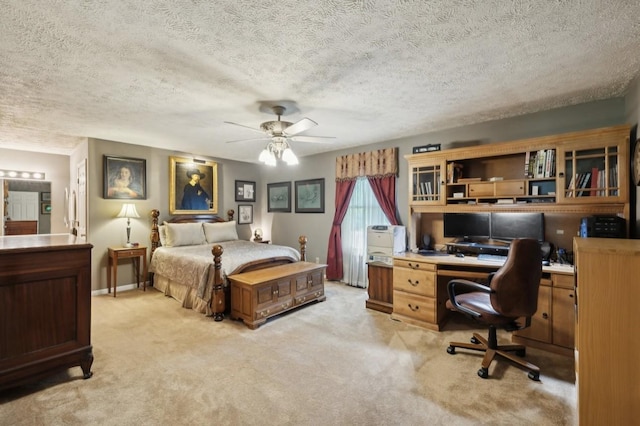 421 Robertson Dr, Smyrna, TN 37167 - bedroom featuring an office area, light carpet, and a textured ceiling