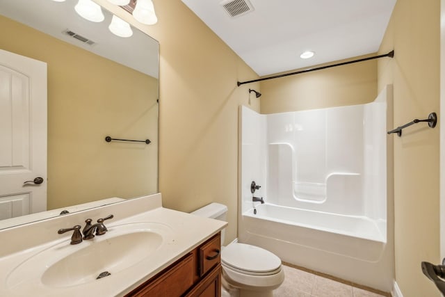 1015 Kingman Ave, Murfreesboro, TN 37129 - full bathroom with toilet, tile patterned floors, vanity, and washtub / shower combination