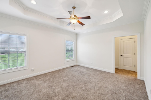 1015 Kingman Ave, Murfreesboro, TN 37129 - spare room with a tray ceiling, healthy amount of natural light, ornamental molding, and recessed lighting