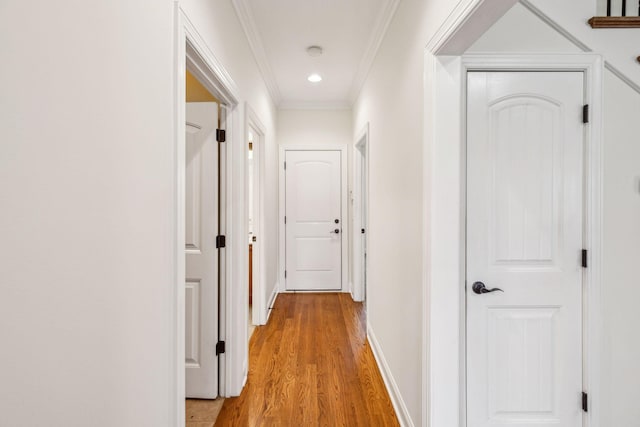 1015 Kingman Ave, Murfreesboro, TN 37129 - hallway with ornamental molding, light wood finished floors, and baseboards