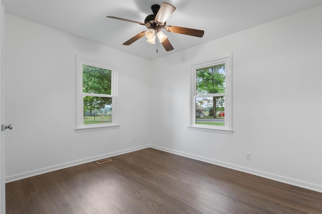 2851 Cooper Creek Rd, Woodlawn, TN 37191 - unfurnished room featuring dark wood-type flooring, baseboards, and ceiling fan