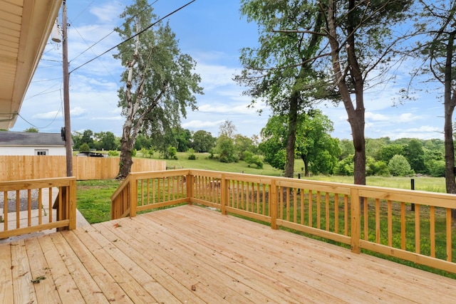 2851 Cooper Creek Rd, Woodlawn, TN 37191 - wooden deck featuring fence and view of wooded area