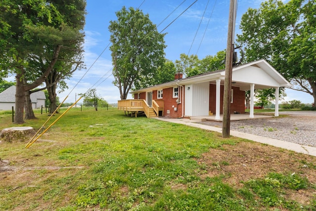 2851 Cooper Creek Rd, Woodlawn, TN 37191 - view of green lawn featuring a wooden deck