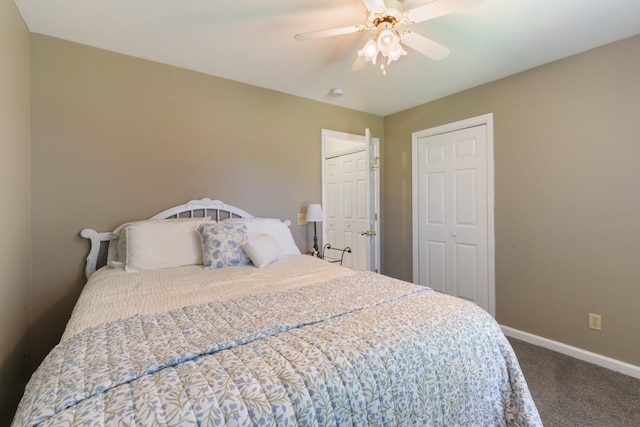 7104 Elrod Rd, Fairview, TN 37062 - bedroom featuring carpet floors, baseboards, and a ceiling fan
