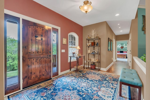 1764 Warren Hollow Rd, Nolensville, TN 37135 - foyer featuring wood finished floors, baseboards, and recessed lighting