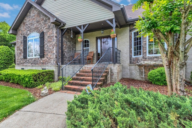 1764 Warren Hollow Rd, Nolensville, TN 37135 - view of front facade with stone siding and crawl space