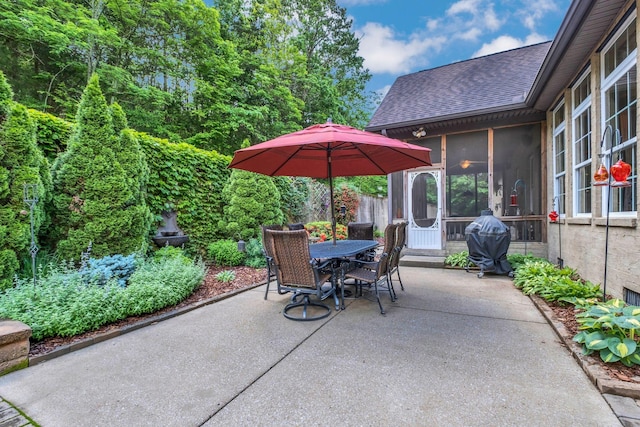 1764 Warren Hollow Rd, Nolensville, TN 37135 - view of patio with a sunroom and outdoor dining space