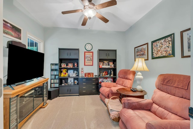 1764 Warren Hollow Rd, Nolensville, TN 37135 - carpeted living room with ceiling fan