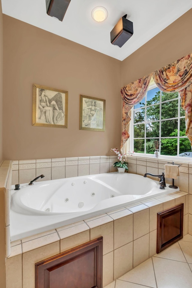 1764 Warren Hollow Rd, Nolensville, TN 37135 - bathroom with a tub with jets and tile patterned flooring