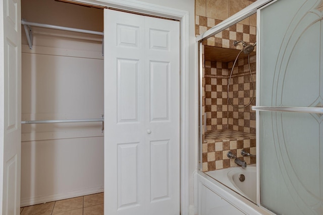 8310 Dog Creek Rd, Primm Springs, TN 38476 - full bath with tile patterned floors, shower / bath combination with glass door, and a closet