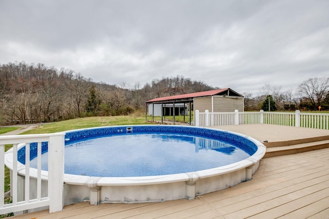 8310 Dog Creek Rd, Primm Springs, TN 38476 - swimming pool featuring a wooden deck and fence