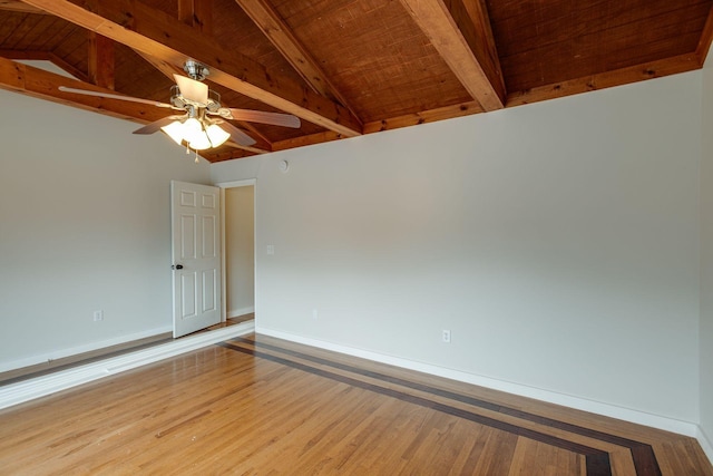 8310 Dog Creek Rd, Primm Springs, TN 38476 - empty room with wood finished floors, a ceiling fan, baseboards, and wood ceiling