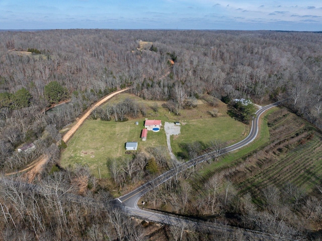 8310 Dog Creek Rd, Primm Springs, TN 38476 - aerial view of property and surrounding area with a forest and rural landscape
