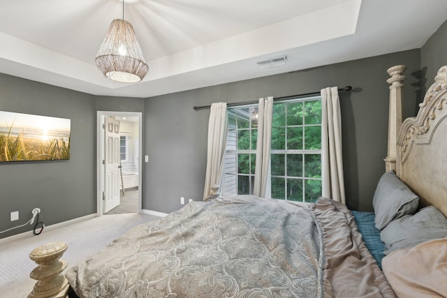 1423 Clairmonte Cir, Franklin, TN 37064 - bedroom with carpet floors, baseboards, a raised ceiling, and ensuite bath
