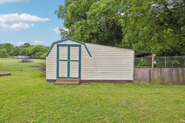 view of shed