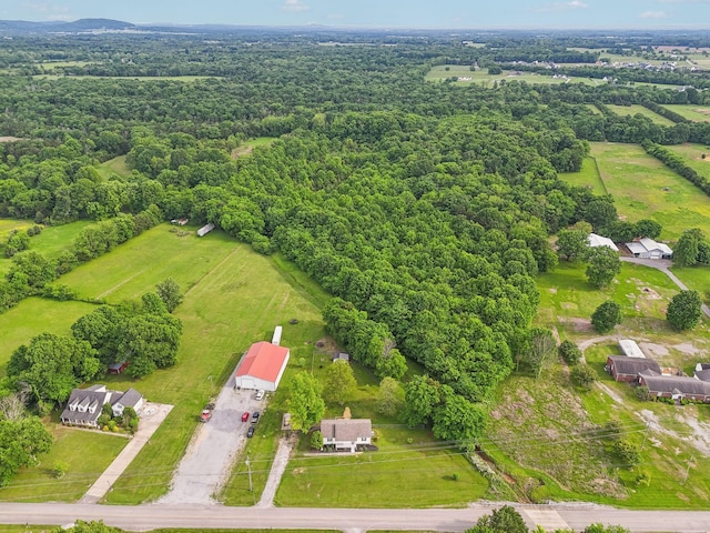 drone / aerial view of a heavily wooded area