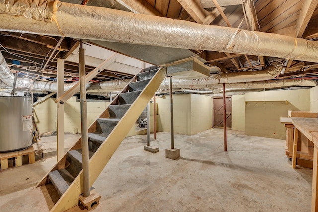 215 Wheeler Ave, Nashville, TN 37211 - unfinished below grade area with water heater and stairs