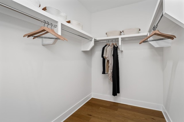 spacious closet with wood finished floors