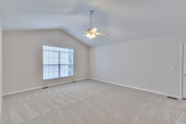 408 Parish Pl, Franklin, TN 37067 - carpeted empty room with a ceiling fan, lofted ceiling, and baseboards