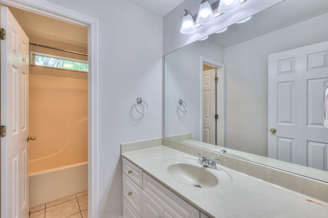 408 Parish Pl, Franklin, TN 37067 - bathroom featuring vanity, tile patterned flooring, and tub / shower combination
