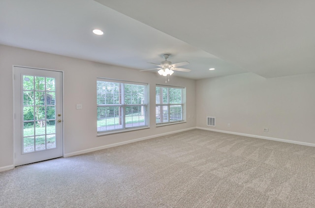 408 Parish Pl, Franklin, TN 37067 - carpeted spare room featuring plenty of natural light, baseboards, ceiling fan, and recessed lighting