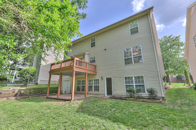 408 Parish Pl, Franklin, TN 37067 - rear view of property with a yard, a patio, and a wooden deck