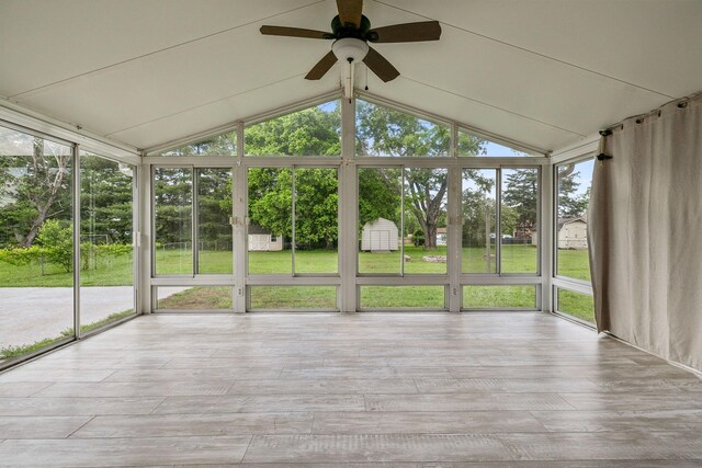 4408 Alpine Way, Murfreesboro, TN 37129 - unfurnished sunroom featuring a ceiling fan, healthy amount of natural light, and lofted ceiling