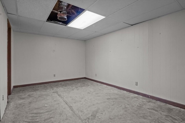 4410 Trace Creek Rd, Mc Ewen, TN 37101 - empty room with a drop ceiling and baseboards