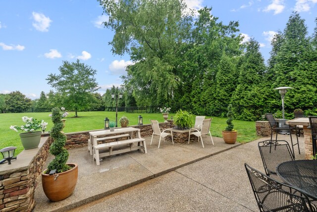 810 Pine Terrace Dr, Brentwood, TN 37027 - view of patio with outdoor dining area and view of wooded area