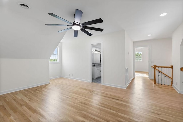 754 Veterans Pkwy, Murfreesboro, TN 37128 - additional living space featuring light wood-style flooring, a ceiling fan, baseboards, and recessed lighting