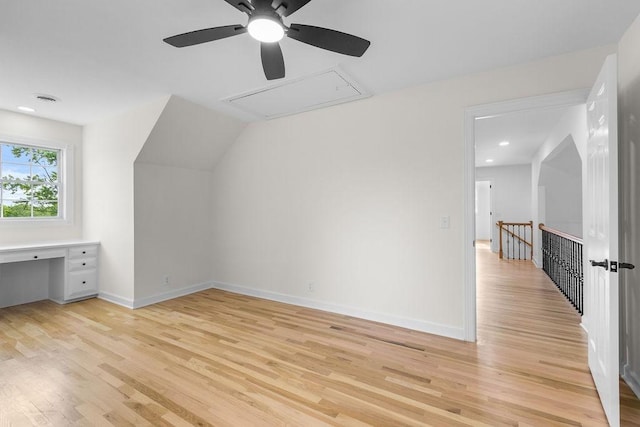 754 Veterans Pkwy, Murfreesboro, TN 37128 - bonus room with attic access, ceiling fan, light wood finished floors, baseboards, and recessed lighting