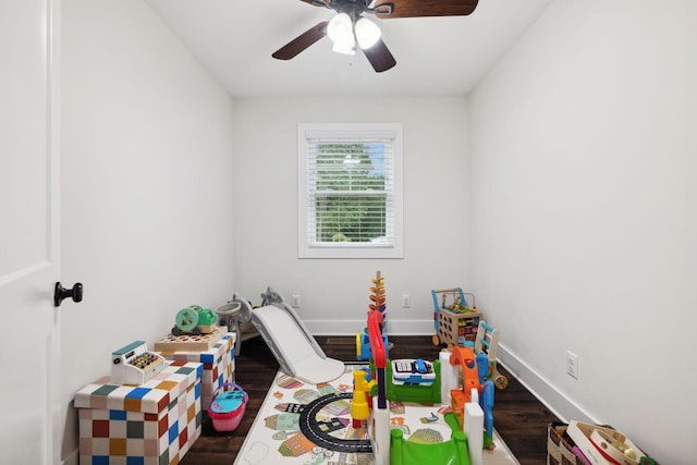 1244 Westfield Rd, Dickson, TN 37055 - game room with wood finished floors, ceiling fan, and baseboards
