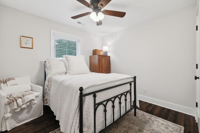 1244 Westfield Rd, Dickson, TN 37055 - bedroom with dark wood-style floors, baseboards, and a ceiling fan