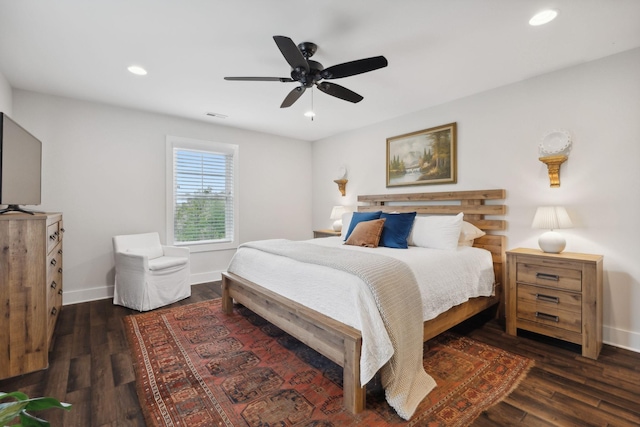 1244 Westfield Rd, Dickson, TN 37055 - bedroom with wood finished floors, a ceiling fan, baseboards, and recessed lighting