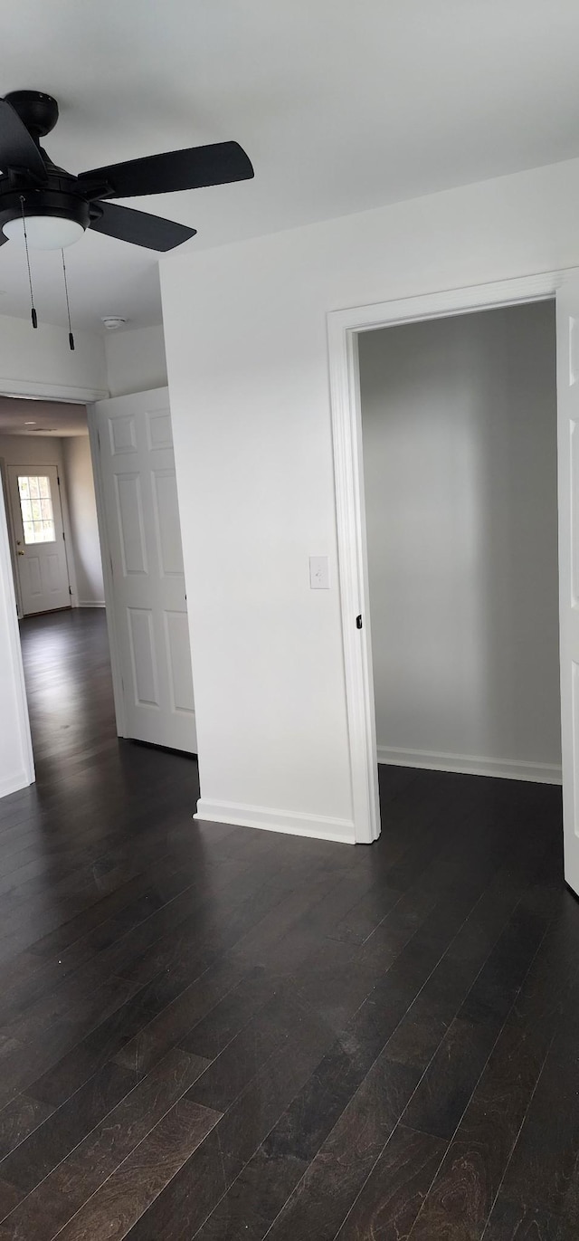 830 Finley Beech Rd, Lewisburg, TN 37091 - empty room with a ceiling fan, dark wood finished floors, and baseboards