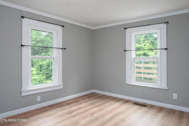 112 Pelham Rd, Knoxville, TN 37914 - unfurnished room featuring light wood-type flooring, ornamental molding, and baseboards