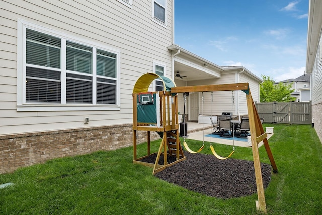 4091 Camberley St, Franklin, TN 37064 - view of yard with ceiling fan, a patio area, and a gate