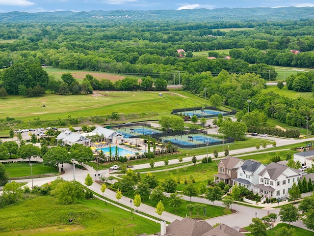 4091 Camberley St, Franklin, TN 37064 - aerial view of a pool and a heavily wooded area
