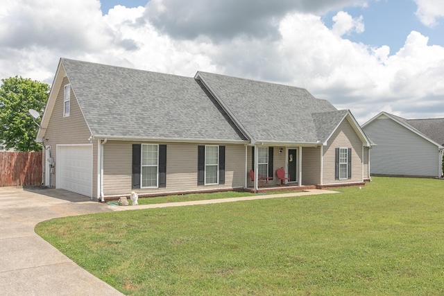 5064 Tricia Pl, Murfreesboro, TN 37129 - view of front of home with concrete driveway, a shingled roof, a porch, and an attached garage