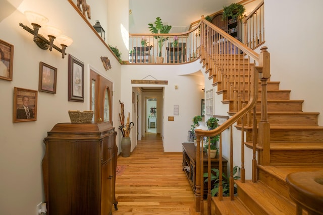 168 Maple Valley Ln, Cookeville, TN 38506 - stairs with wood finished floors and a high ceiling