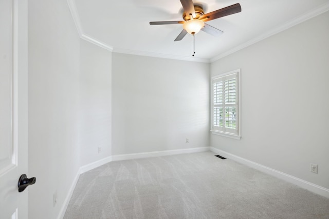 336 Alfred Ladd Rd E, Franklin, TN 37064 - carpeted empty room featuring a ceiling fan, crown molding, and baseboards