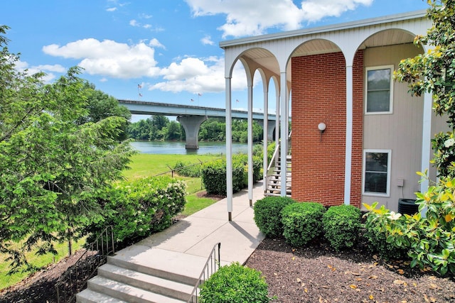 536 River St Unit 536, Chattanooga, TN 37405 - view of patio featuring stairs, a water view, and central air condition unit