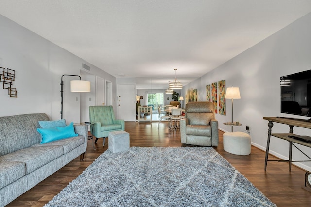 536 River St Unit 536, Chattanooga, TN 37405 - living area featuring dark wood-style flooring and baseboards