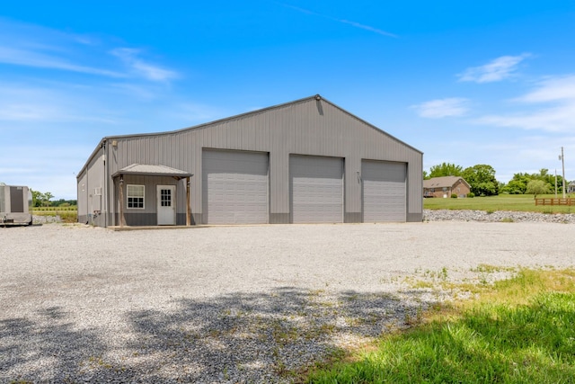view of detached garage